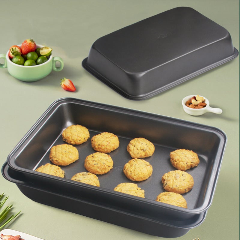 Non-Stick Cake Pan Deep Carbon Steel Rectangular Baking Pan - Even Heat Distribution Durable Easy Clean Multi-Use Bakeware for Home Kitchen Professional Bakers Beginners - Image 3