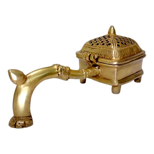 AARGKRAFT Brass Loban Burner Dhoopdani Dhooni Dani Decorative Antique lubandan,Bakhoor Burner Holder - Image 3