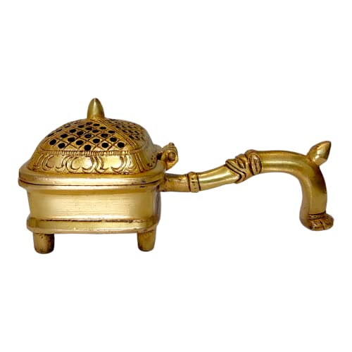 AARGKRAFT Brass Loban Burner Dhoopdani Dhooni Dani Decorative Antique lubandan,Bakhoor Burner Holder - Image 1