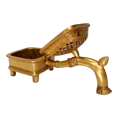 AARGKRAFT Brass Loban Burner Dhoopdani Dhooni Dani Decorative Antique lubandan,Bakhoor Burner Holder - Image 5