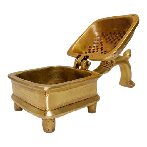 AARGKRAFT Brass Loban Burner Dhoopdani Dhooni Dani Decorative Antique lubandan,Bakhoor Burner Holder - Image 4