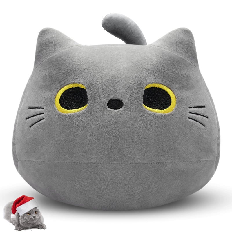 LSYDCARM Gray Cat Plush Pillows Toys 12inch Kawaii Gray Cat Stuffed Animals Plush Toys Cute Soft Cat Plushie Stuffed Kitten for Birthday Valentines Gifts Home Car Decoration - Image 3