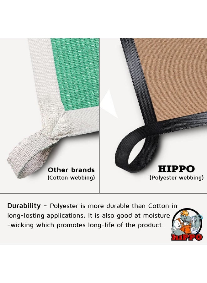 Hippo HIPPO - HDPE Fabric 85% Sun Blockage Rectangle Shade Sails with Polyester Band Reinforced Protection from Sun & UV Rays Suitable for Outdoor, Garden, Patio Beige Color (9.5FTX8FT) Pack of 1 Pc  - Image 4