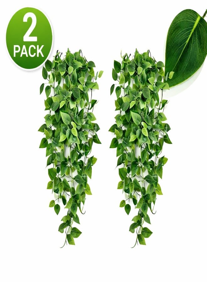 Adak Fake Hanging Plants Vines (2 Pack) – Artificial Ivy Greenery Garlands for Room Decor, Bedroom, Living Room, Kitchen, Office & Patio – Indoor & Outdoor Hanging Décor (No Flowerpot) - Image 2