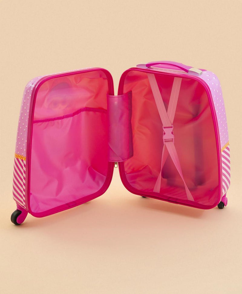 Fab N Funky Fashion Girl Theme TA004 Trolley Bag, Main Zip Compartment, Smooth Wheels, Adjustable Handle, Easy To Use and Clean, 5 Years+, 30 x 22 x 40cm - Pink - Image 5