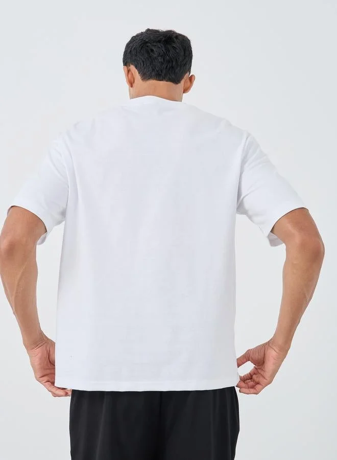Styli Slogan Print Crew Neck Oversized T-Shirt
