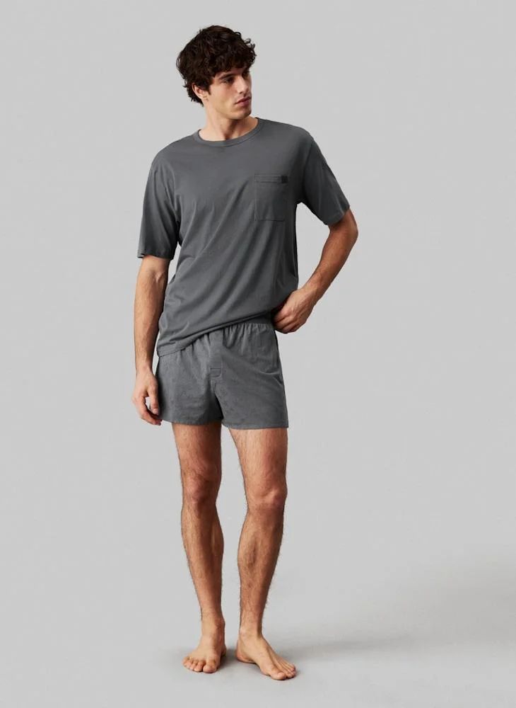 كالفن كلاين Logo Crew Neck T-Shirt & Boxer Set