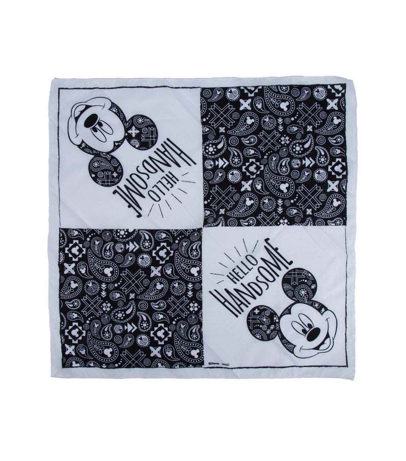 MICKEY MOUSE Mickey and Minnie Bandanas, Black, Character Printed Scarf for Kids & Adults, Fashion Neck & Head Accessory - Image 2