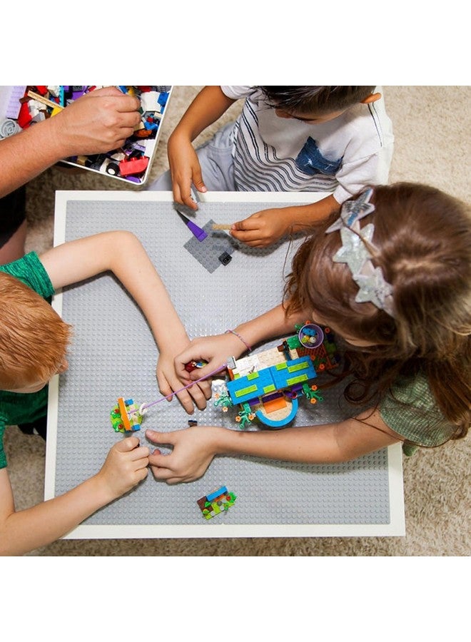 Creative QT MakerBase, Grey, 4 Pack, 10”x10” Peel-and-Stick Toy Building Blocks Stackable Baseplates, Bases for Play Tables, Walls, and More, Compatible with All Major Brick Brands - Image 5