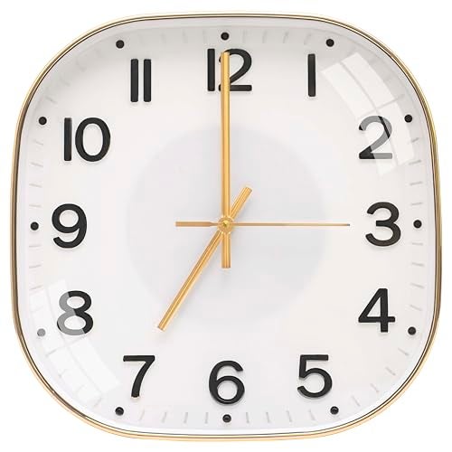 TEKCOOL Plastic Analogue Wall Clock 12" Silent Quartz Decorative Latest Wall Clock Non-Ticking Classic Clock Battery Operated Round Easy to Read for Room/Home/Kitchen/Bedroom/Office/School.White Gold? - Image 1
