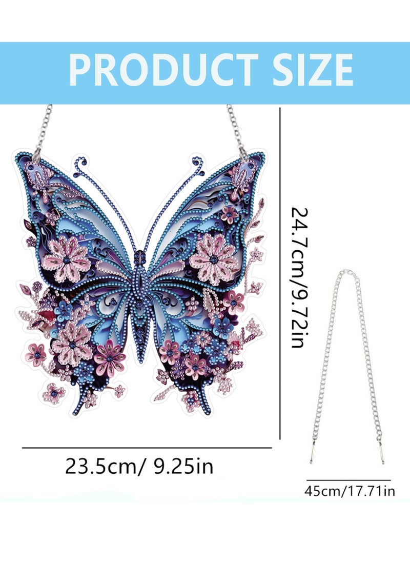SYOSI - Diamond Painting Kits for Adults for Beginners DIY Hanging Diamond Art Pendant Painting Kit 9.2x9.7inch Butterfly DIY 5D Diamond Art Kits Special Crystal Gem Craft Painting Kit Ornament - Image 1