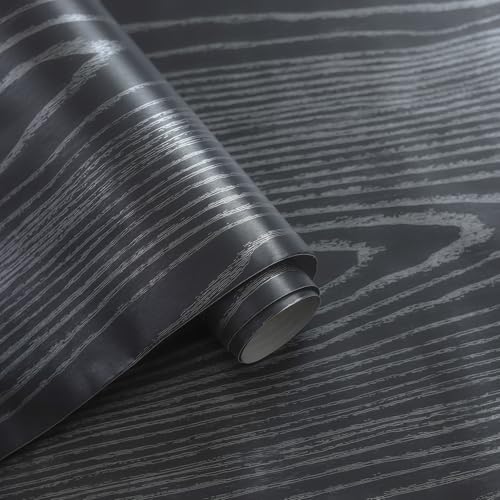 HOMEMATES Self-Adhesive Wallpaper Waterproof Old Furniture Vinyl Stickers Wooden Door Wardrobe Desktop PVC Wall Papers 45 X 304 CM- (Brown Wood) - Image 1