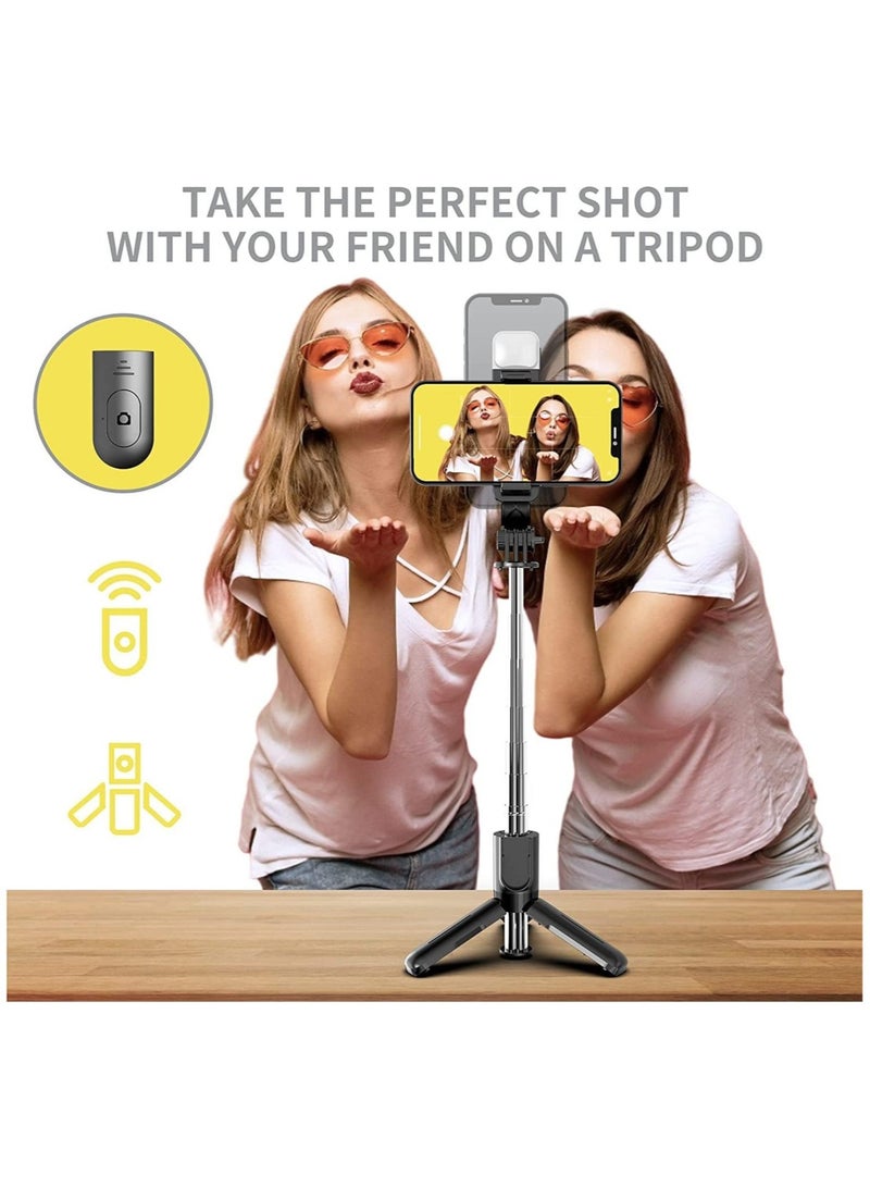 ELTRAZONE Selfie Stick,Extendable Selfie Stick Tripod，With wireless remote control and fill light，Compact Size & Lightweight with All Cell Phone - Image 2