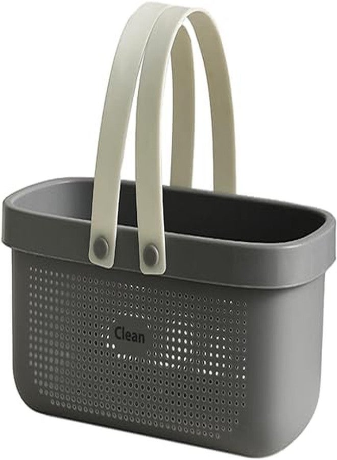 IMUU Unbreakable Plastic Flexible Storage Divided Basket With Handle Portable Organizer - Cleaning, Bath Laundry, Household Laundry Basket For Bathroom Kitchen Bedroom (Grey) - Image 1