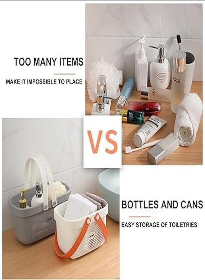 IMUU Unbreakable Plastic Flexible Storage Divided Basket With Handle Portable Organizer - Cleaning, Bath Laundry, Household Laundry Basket For Bathroom Kitchen Bedroom (Grey) - Image 5
