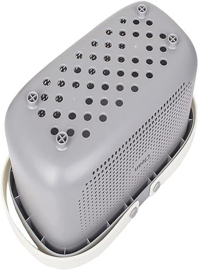 IMUU Unbreakable Plastic Flexible Storage Divided Basket With Handle Portable Organizer - Cleaning, Bath Laundry, Household Laundry Basket For Bathroom Kitchen Bedroom (Grey) - Image 3