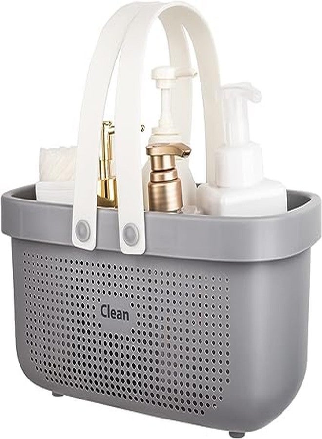 IMUU Unbreakable Plastic Flexible Storage Divided Basket With Handle Portable Organizer - Cleaning, Bath Laundry, Household Laundry Basket For Bathroom Kitchen Bedroom (Grey) - Image 4