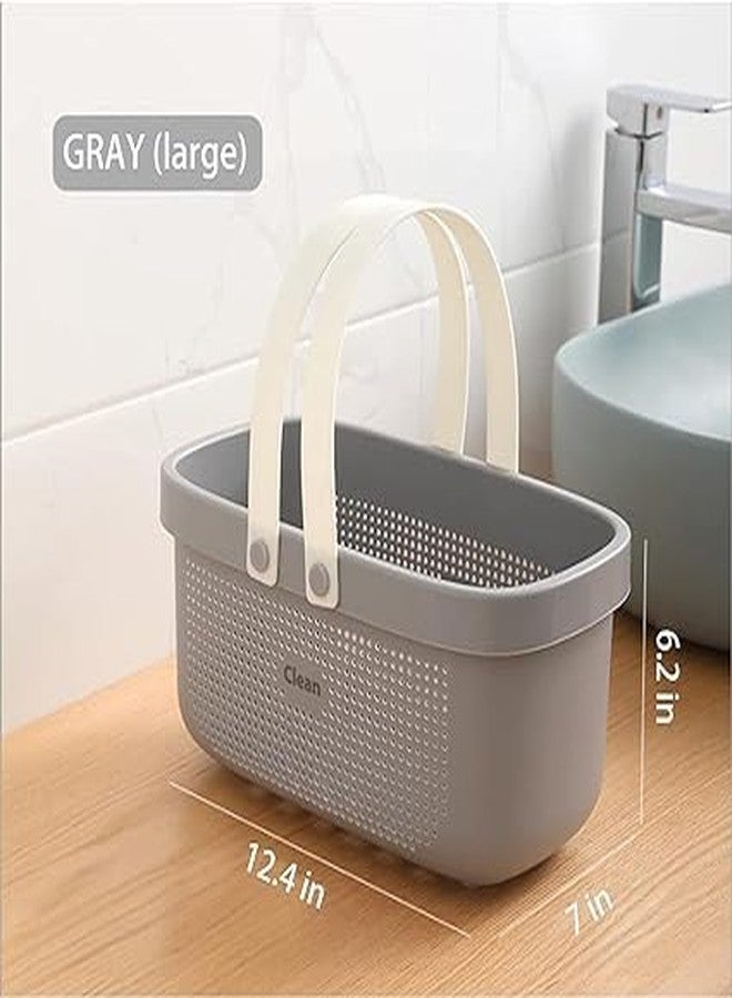 IMUU Unbreakable Plastic Flexible Storage Divided Basket With Handle Portable Organizer - Cleaning, Bath Laundry, Household Laundry Basket For Bathroom Kitchen Bedroom (Grey) - Image 2