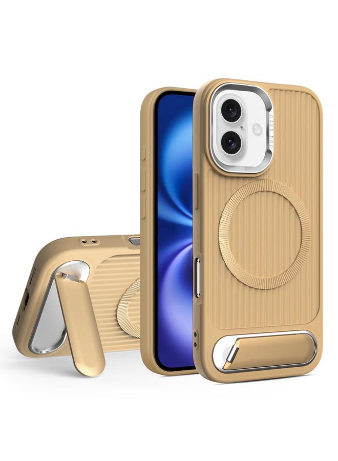 اس-توب جراب هاتف iPhone 16 Plus بخطوط عمودية وحامل مسطح غير مرئي من MagSafe - Image 1