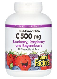 Vitamin C Fruit-Flavor Chew Blueberry Raspberry and Boysenberry 500 mg 90 Chewable Wafers