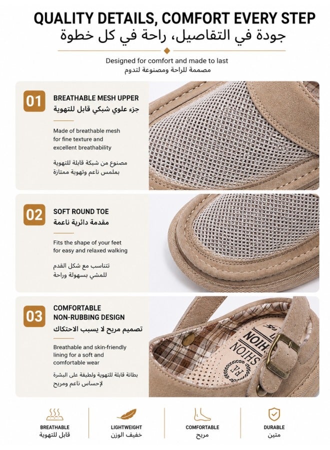 Men's Breathable Mesh Casual Sandals with Soft Sole & Adjustable Buckle for Walking, Travel & Everyday Wear - Image 2