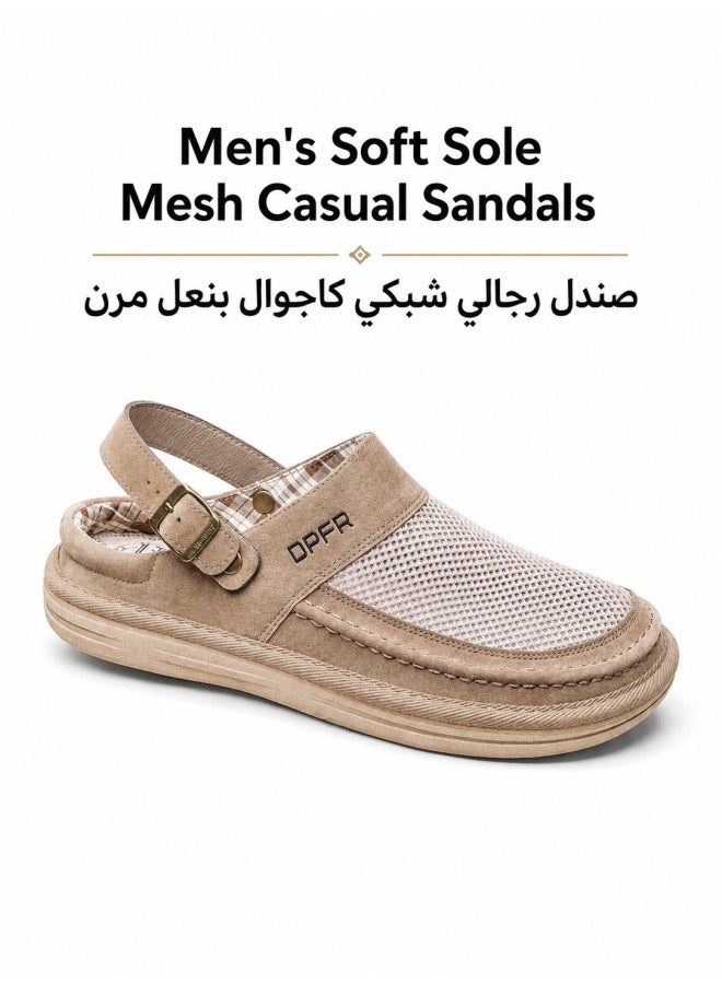 Men's Breathable Mesh Casual Sandals with Soft Sole & Adjustable Buckle for Walking, Travel & Everyday Wear - Image 1