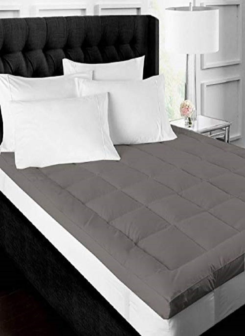 Blueberry Mattress Topper Top Quality Micofiber Quilted Box Design Stiched With 4 Corner Elastic 6cm Thickness 120x200cm - Image 1