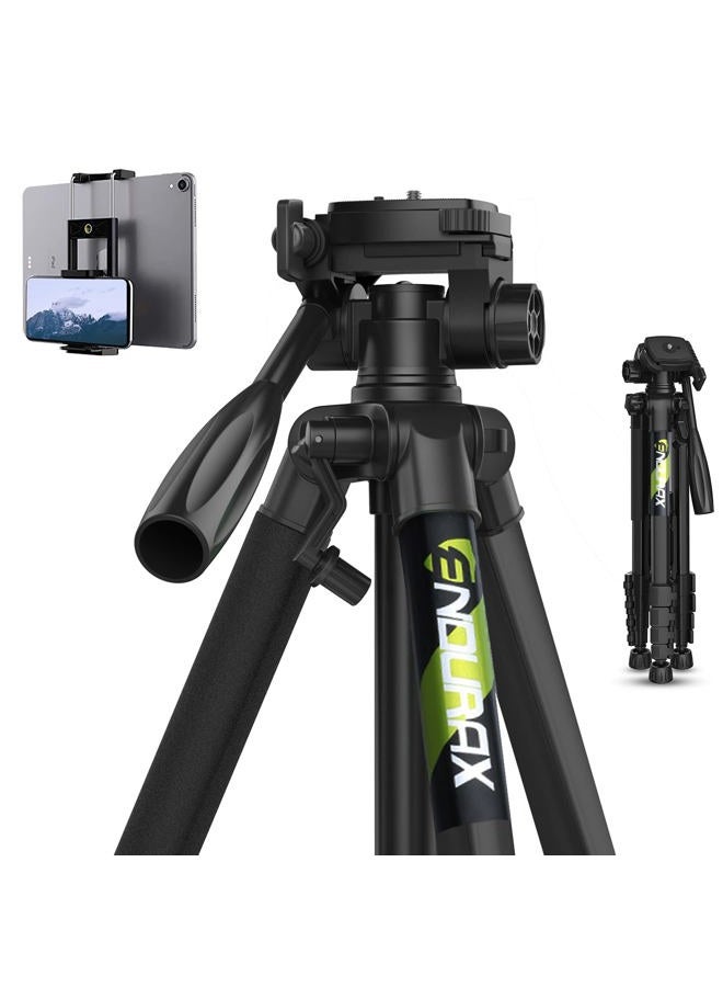 Endurax 74 Camera Tripod for Canon Nikon Sony, DSLR Tripod Stand Tall with Phone Mount and Carry Bag - Image 1