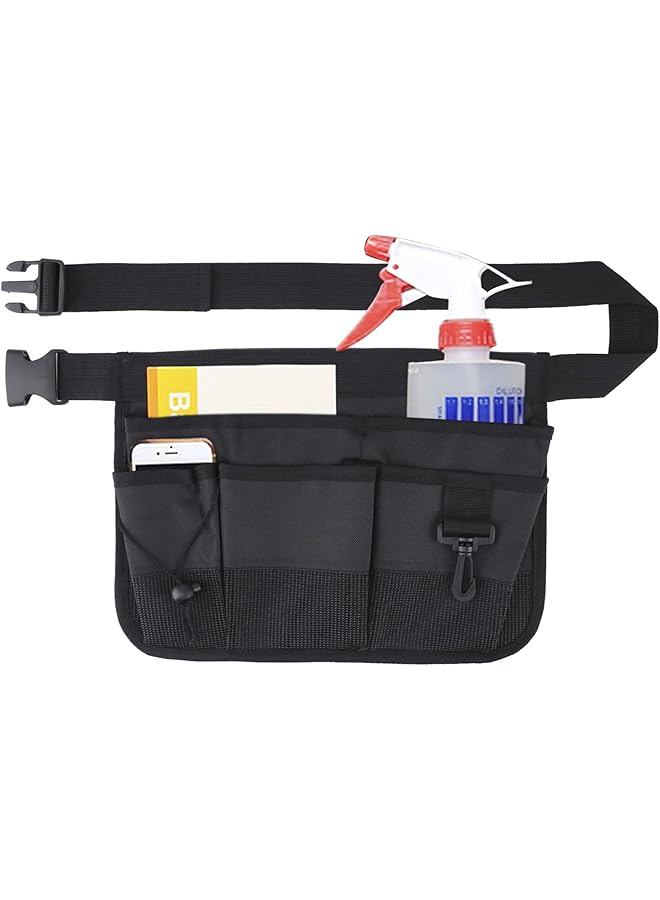 PROMASS Gardening Tool Waist Bag Belt, Adjustable Garden Canvas Waist Bag, Heavy Duty Oxford Tool Apron with 7 Pockets of Different Sizes and Depth for Holding Gardening Tools and Home Decoration Tools  - Image 1