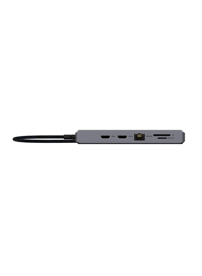 Unisynk 12 PORT USB-C HUB 8K 100W GREY - Image 3