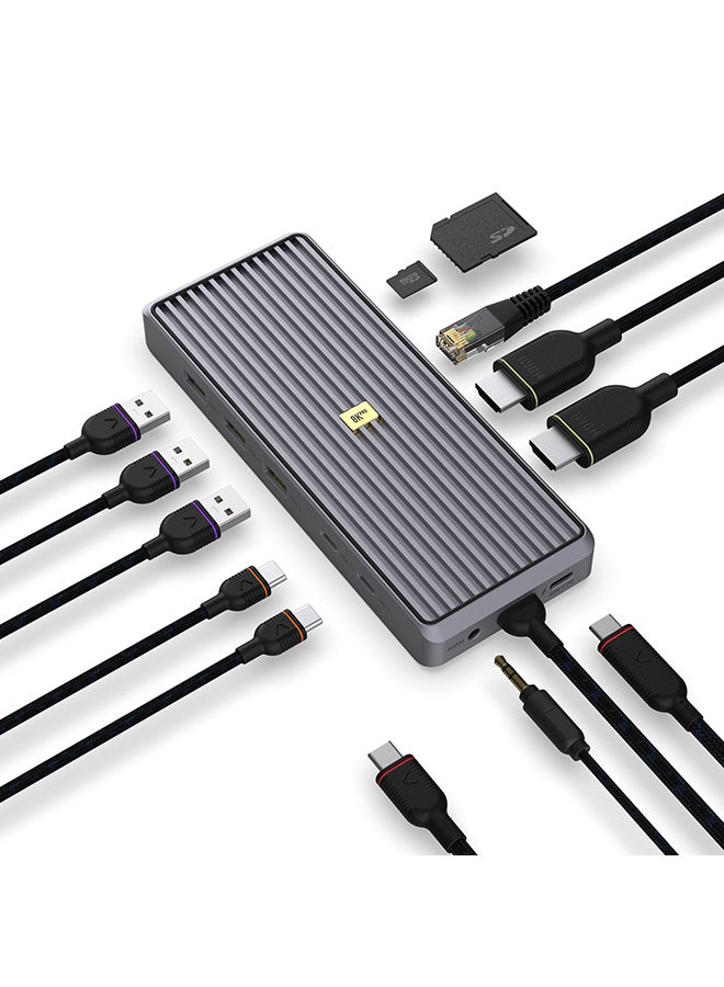 Unisynk 12 PORT USB-C HUB 8K 100W GREY - Image 5