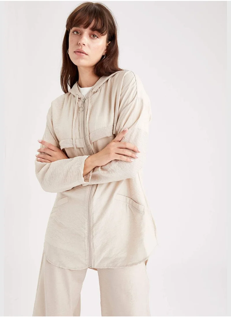 DeFacto Relax Fit Long Sleeve Front Zip Tunic