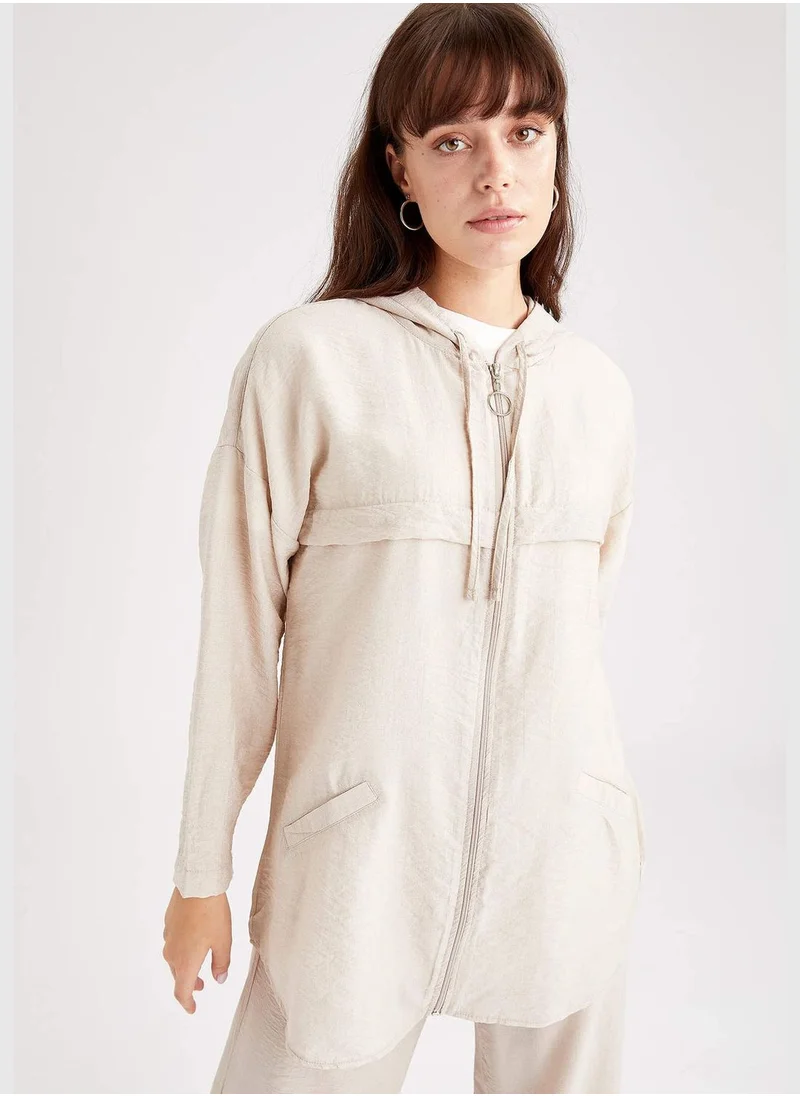 DeFacto Relax Fit Long Sleeve Front Zip Tunic