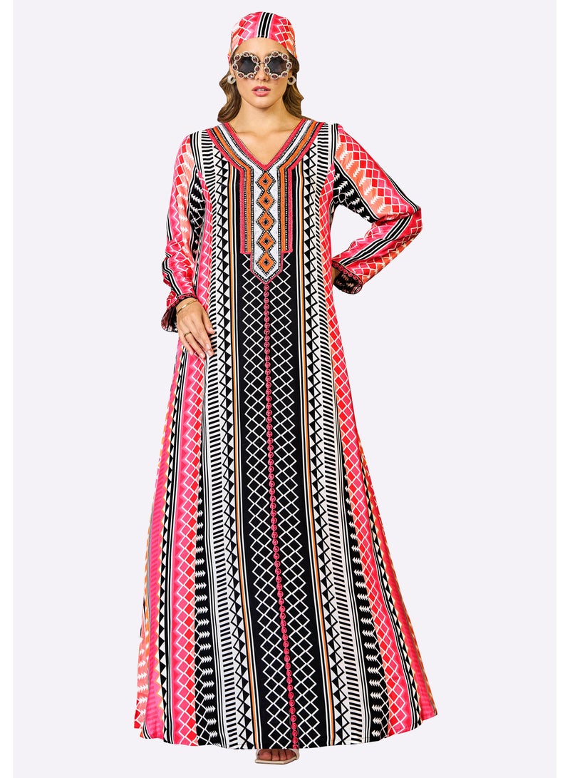 Sara Arabia Sara Arabia Retro Geometric Jalabiya  - Image 1