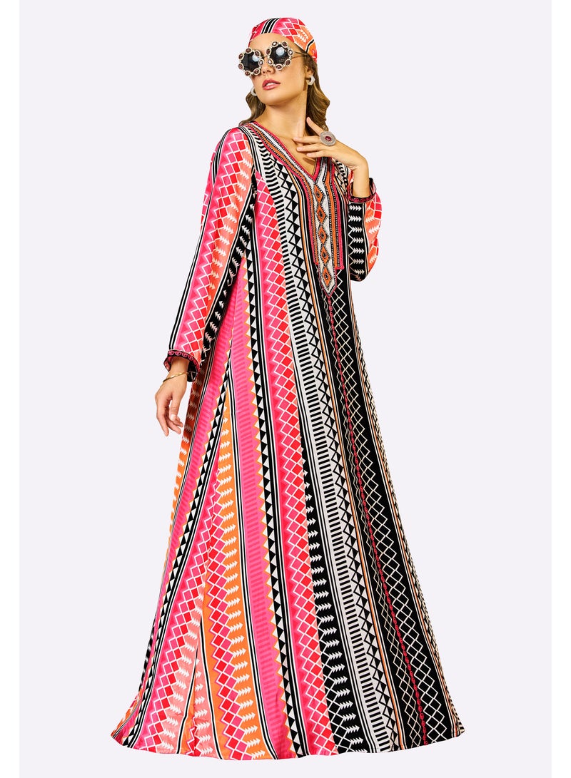 Sara Arabia Sara Arabia Retro Geometric Jalabiya  - Image 3