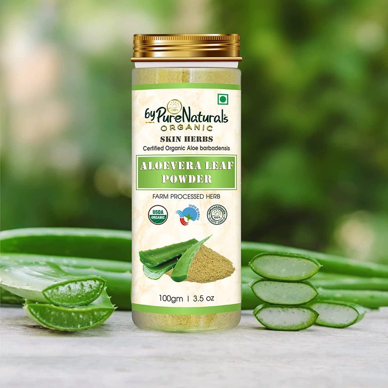 byPurenaturals byPureNaturals 100 Natural Organic Aloevera Leaf Powder for Hair  Skin Care 100gm  - Image 5