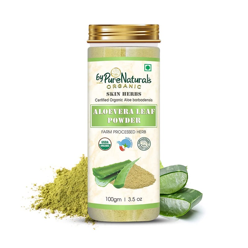 byPurenaturals byPureNaturals 100 Natural Organic Aloevera Leaf Powder for Hair  Skin Care 100gm  - Image 1
