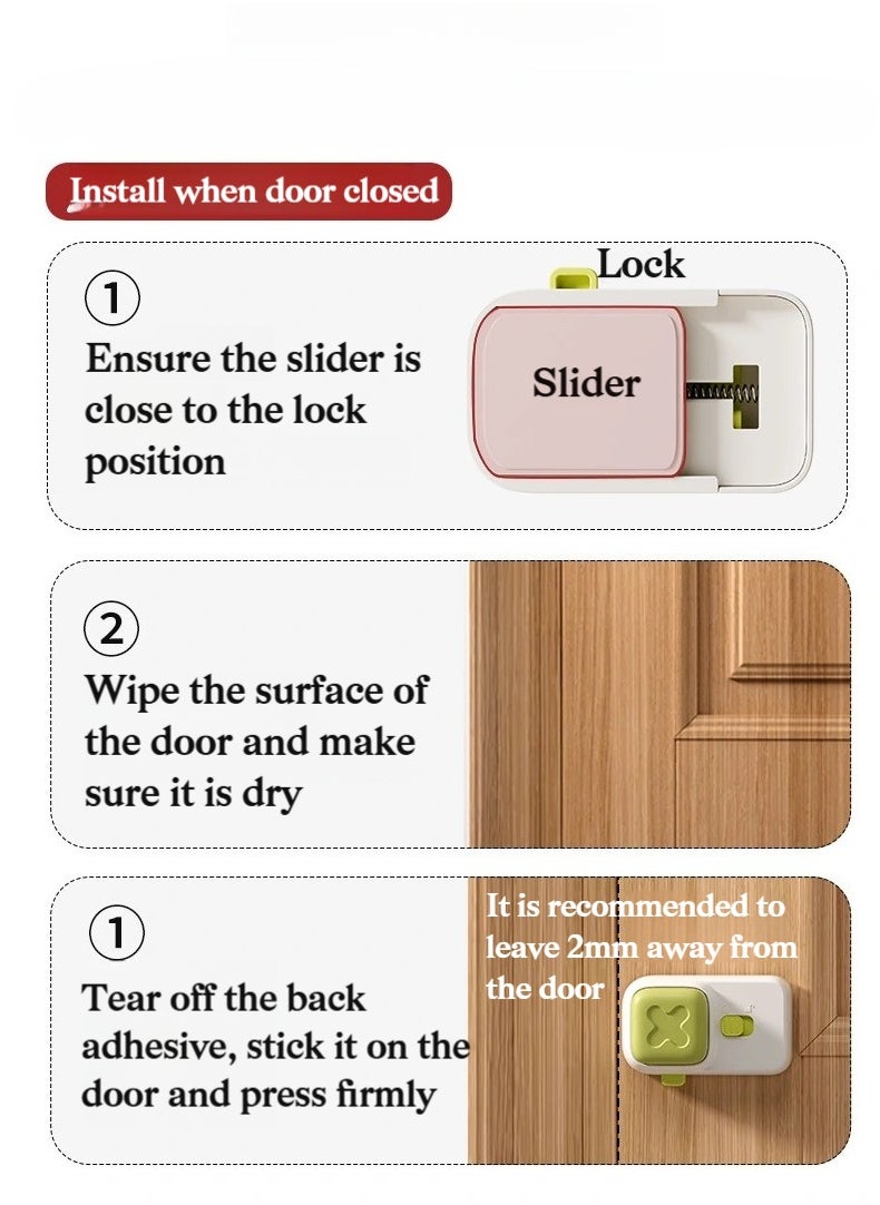 Generic - Child Safety Door Stopper with Anti-Pinch Finger Guard – Adjustable Lock Switch, Soft Silicone Head, Strong 3M Adhesive, Easy to Install (Green) - Image 1