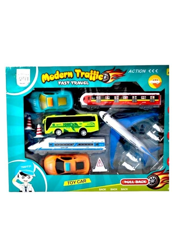 Toy Box - Modern Travel  Pull Back Cars Vehicle Playset - Image 1