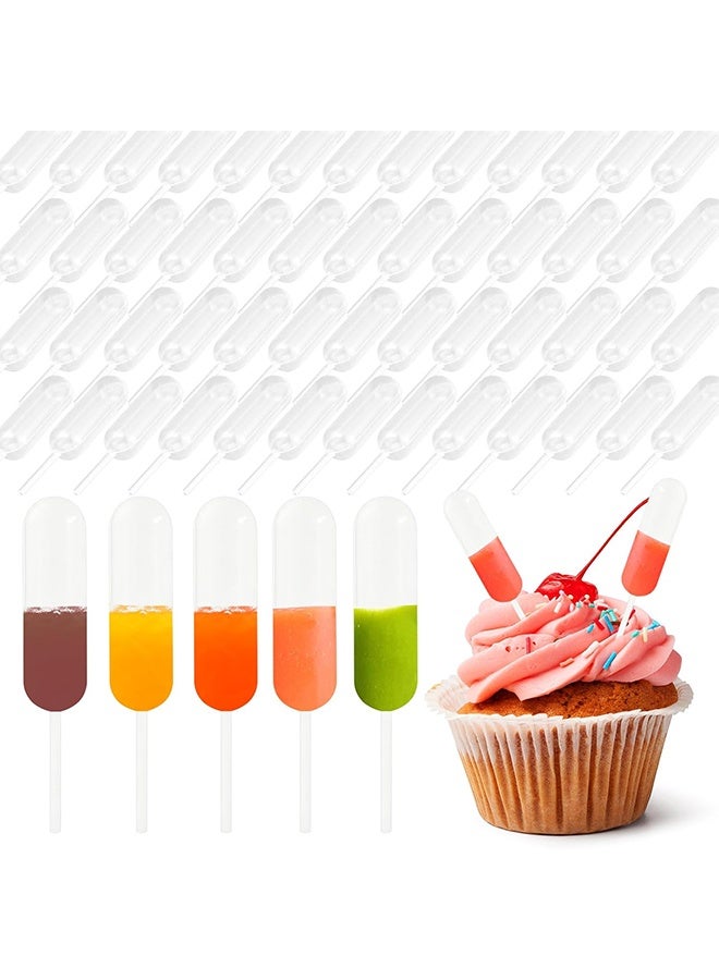 100PCS 4ML Cupcake Pipettes, Mini Disposable Transfer Pipettes Squeeze Dropper Liquid Injector Pipettes For Jam, Strawberries, Cupcake, Chocolate, Birthday Party And Holiday Decoration - Image 1