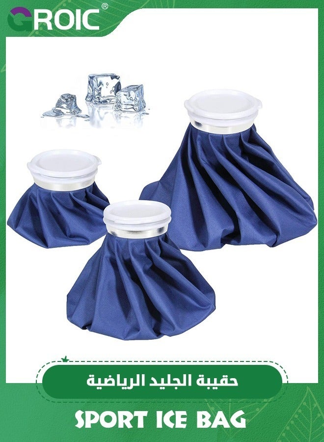 GROIC 3-Pack Ice Cold Pack Reusable Ice Bag Hot Water Bag for Injuries, Hot & Cold Therapy and Pain Relief,3 Sizes (6"/9"/11") Ice Bag Packs  - Image 1