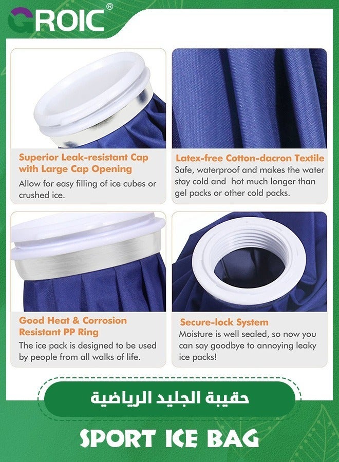 GROIC 3-Pack Ice Cold Pack Reusable Ice Bag Hot Water Bag for Injuries, Hot & Cold Therapy and Pain Relief,3 Sizes (6"/9"/11") Ice Bag Packs  - Image 3