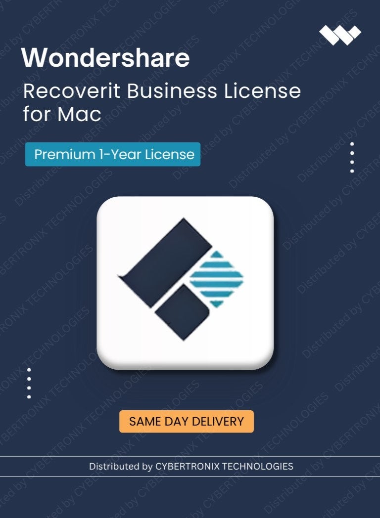 ترخيص Wondershare Recoverit للأعمال لنظام Mac بريميوم | 1 سنة | ترخيص رقمي | توصيل في نفس اليوم