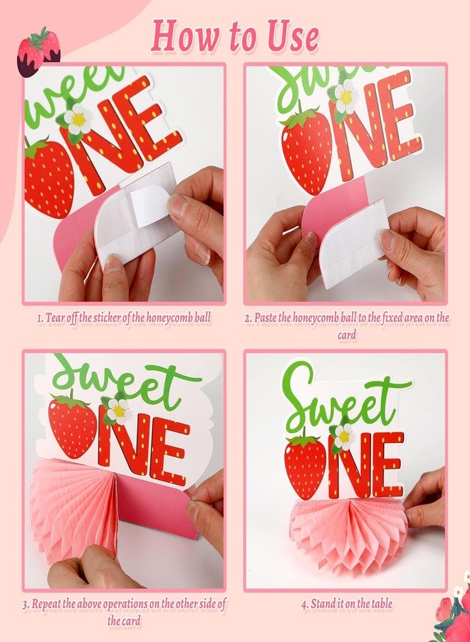 DTOFOOT 10 PCS Berry First Birthday Decor, Strawberry Theme 1st Birthday Table Centerpiece Strawberry Decorations for Baby Girls Berry Sweet for Party Table Topper Decor - Image 4