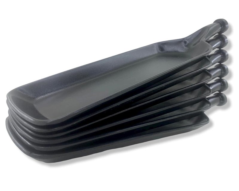 FORKLS طبق تقديم على شكل خفاش من ميلامين FORKLS، أسود غير لامع | طبق وجبات خفيفة وحلويات متين للاستخدام المنزلي أو الفنادق أو المطاعم (عبوة من 6) - Image 4