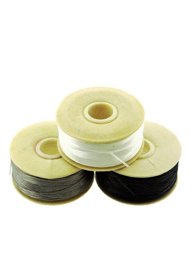 Nymo Nylon Beading Thread Size D For Delica Beads 64 Yards Per Bobbin White Grey & Black. (Multicolor) - Image 1