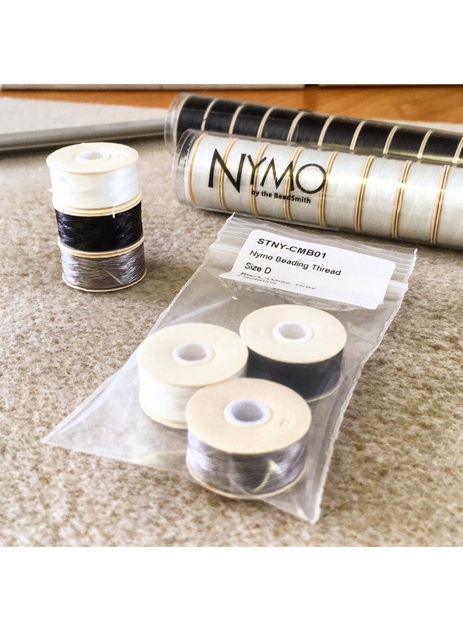Nymo Nylon Beading Thread Size D For Delica Beads 64 Yards Per Bobbin White Grey & Black. (Multicolor) - Image 2