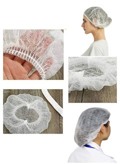 Gesalife Disposable Shower Caps Non Woven Mob Hair Net 19 Inch White Pack of 500 Pcs  - Image 3