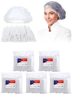 Gesalife Disposable Shower Caps Non Woven Mob Hair Net 19 Inch White Pack of 500 Pcs  - Image 1