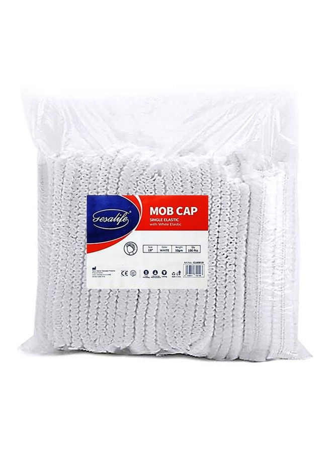 Disposable Shower Caps Non Woven Mob Hair Net 19 Inch White Pack of 500 Pcs